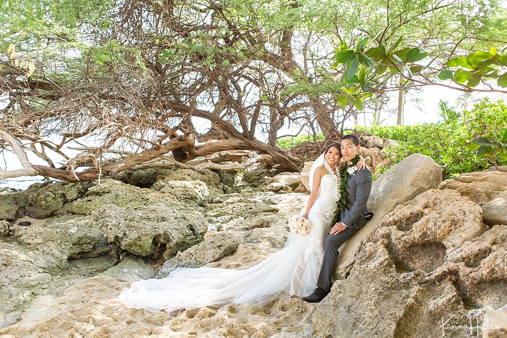 Paradise cove luau wedding venue on Oahu 