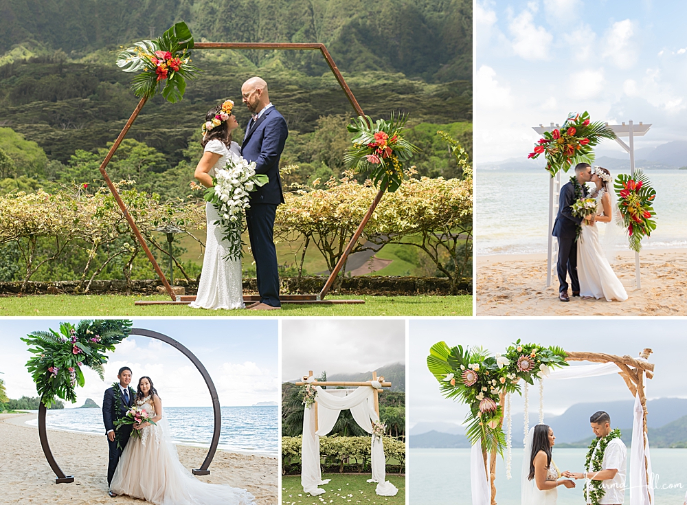 floral arches - hawaii wedding 