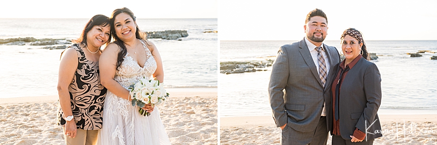 family photos after hawaii beach wedding 