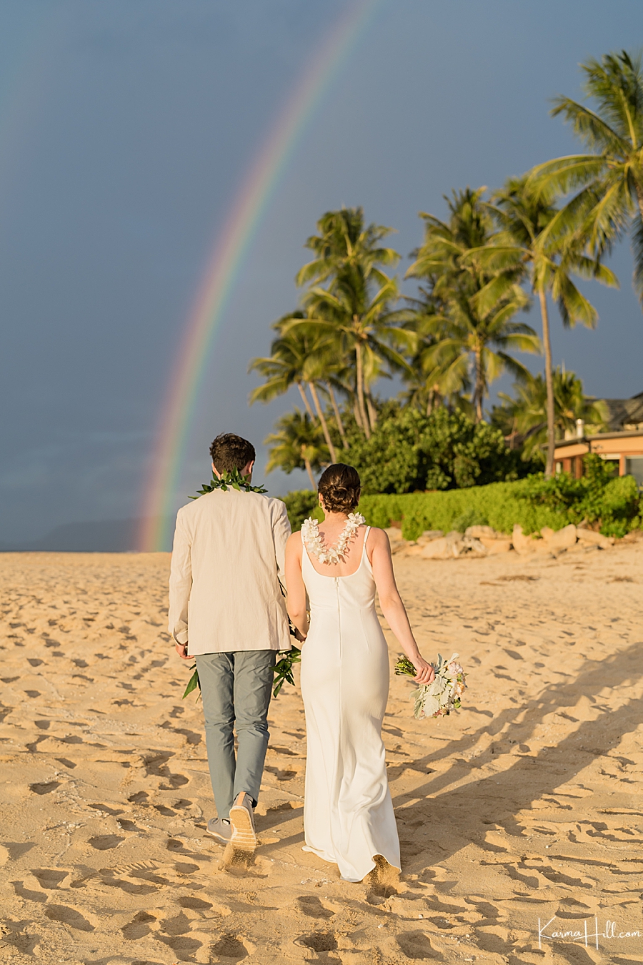 bride and groom rainbow photography