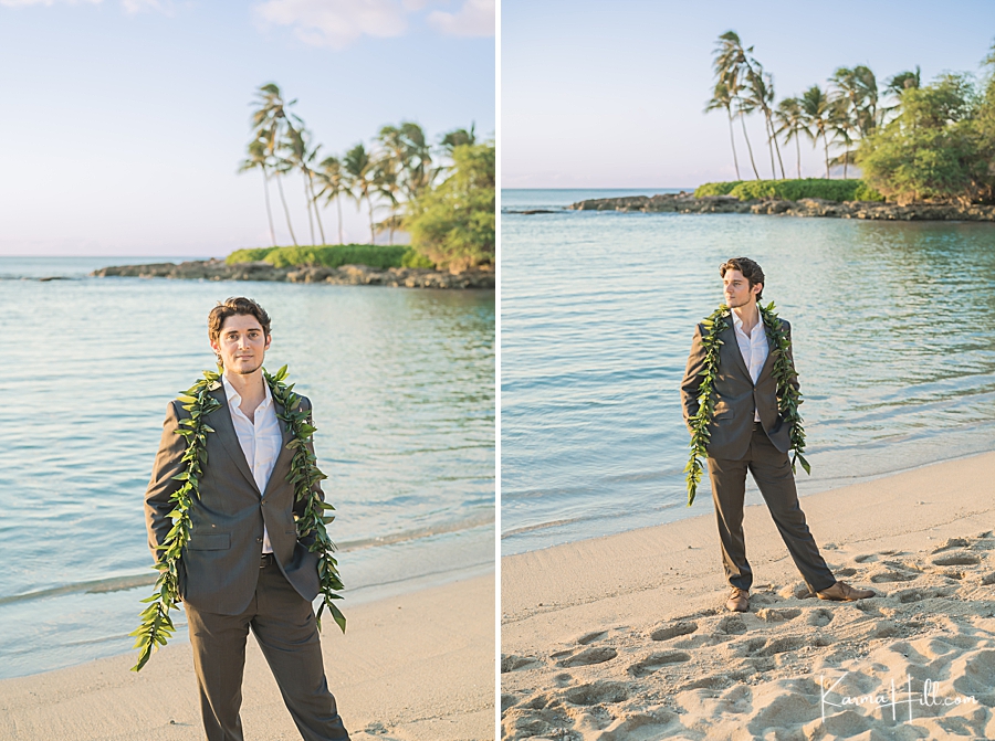 best outfit for groom at hawaii wedding