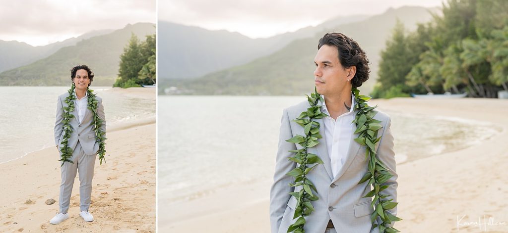 best outfit for groom in oahu wedding