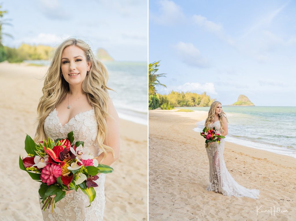 Bride at a wedding in Oahu