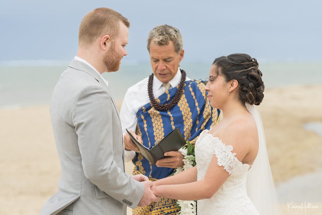 Oahu Beach Wedding Couple