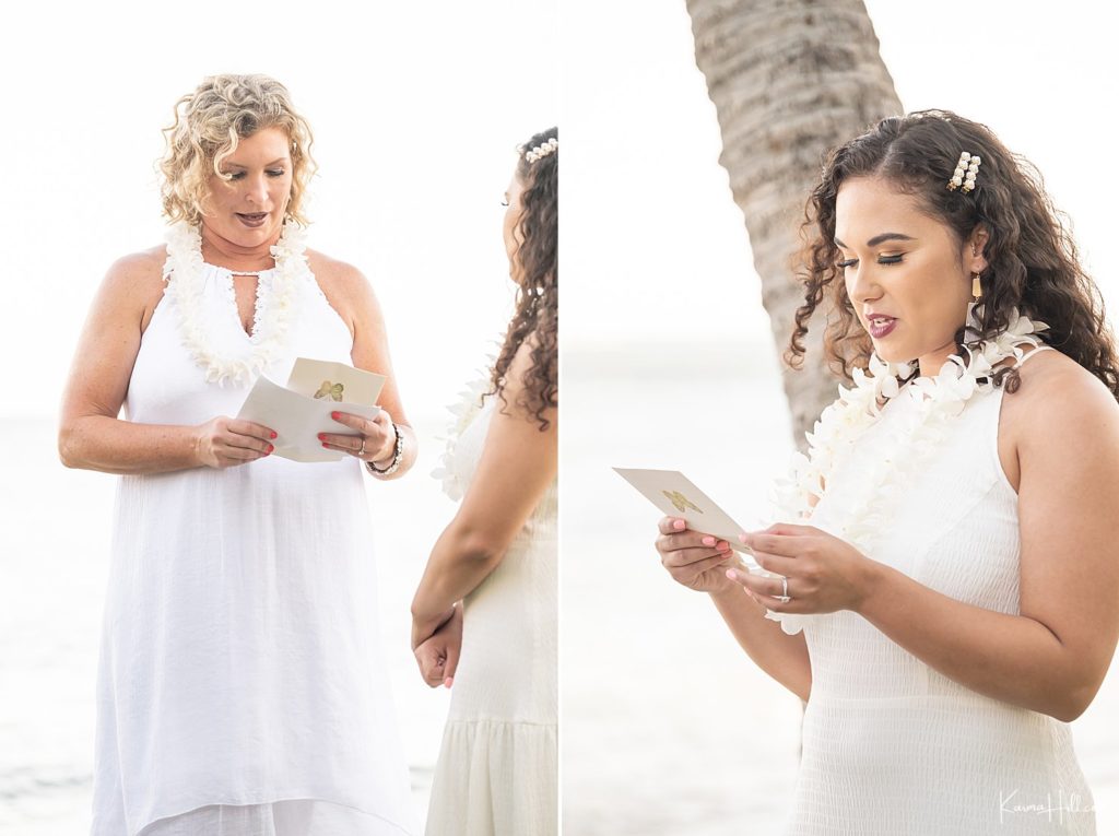 brides exchanging vows at wedding