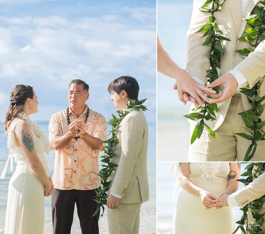 wedding on beach in oahu
