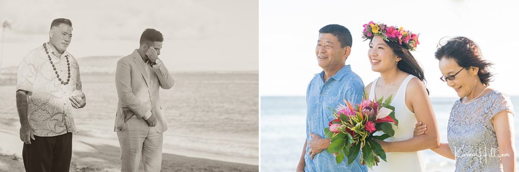 Beach Wedding in Oahu - bridal entrance