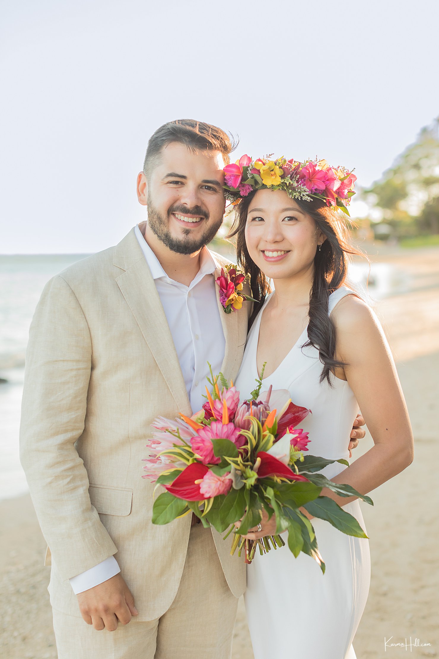 Beach Wedding in Oahu with Karma Hill Photography