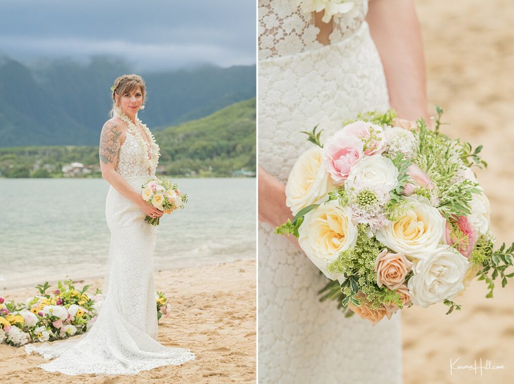 Kualoa Ranch Secret Island Wedding Bride