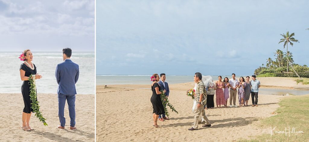 Bridal entrance during an Oahu Beach Wedding