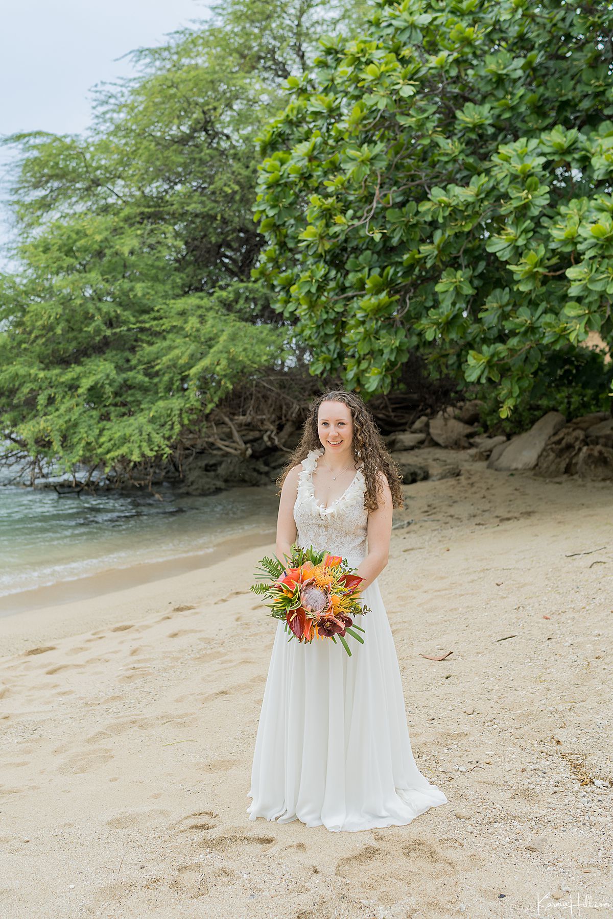 bride on beach 