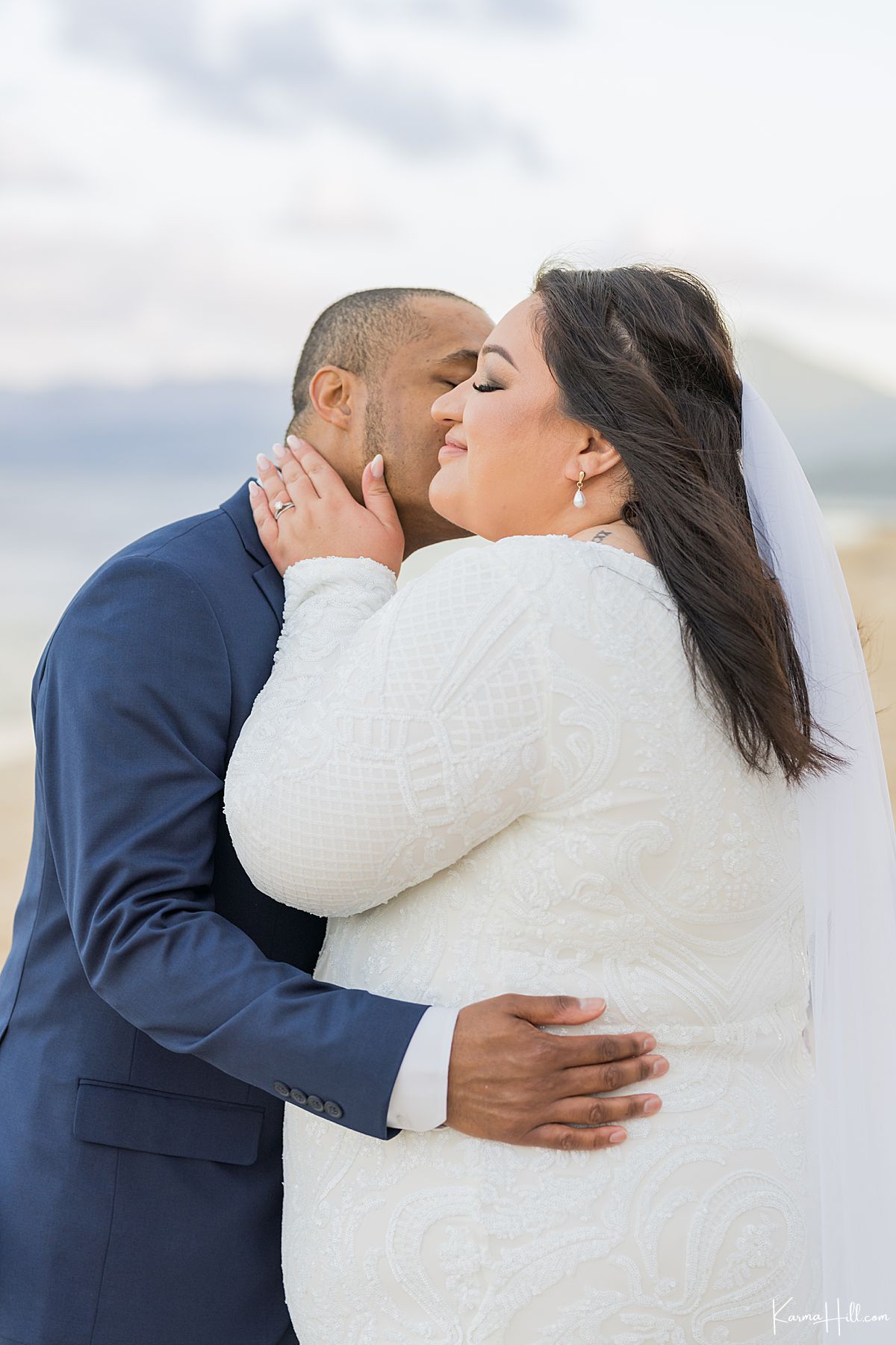 happy couple on beach 